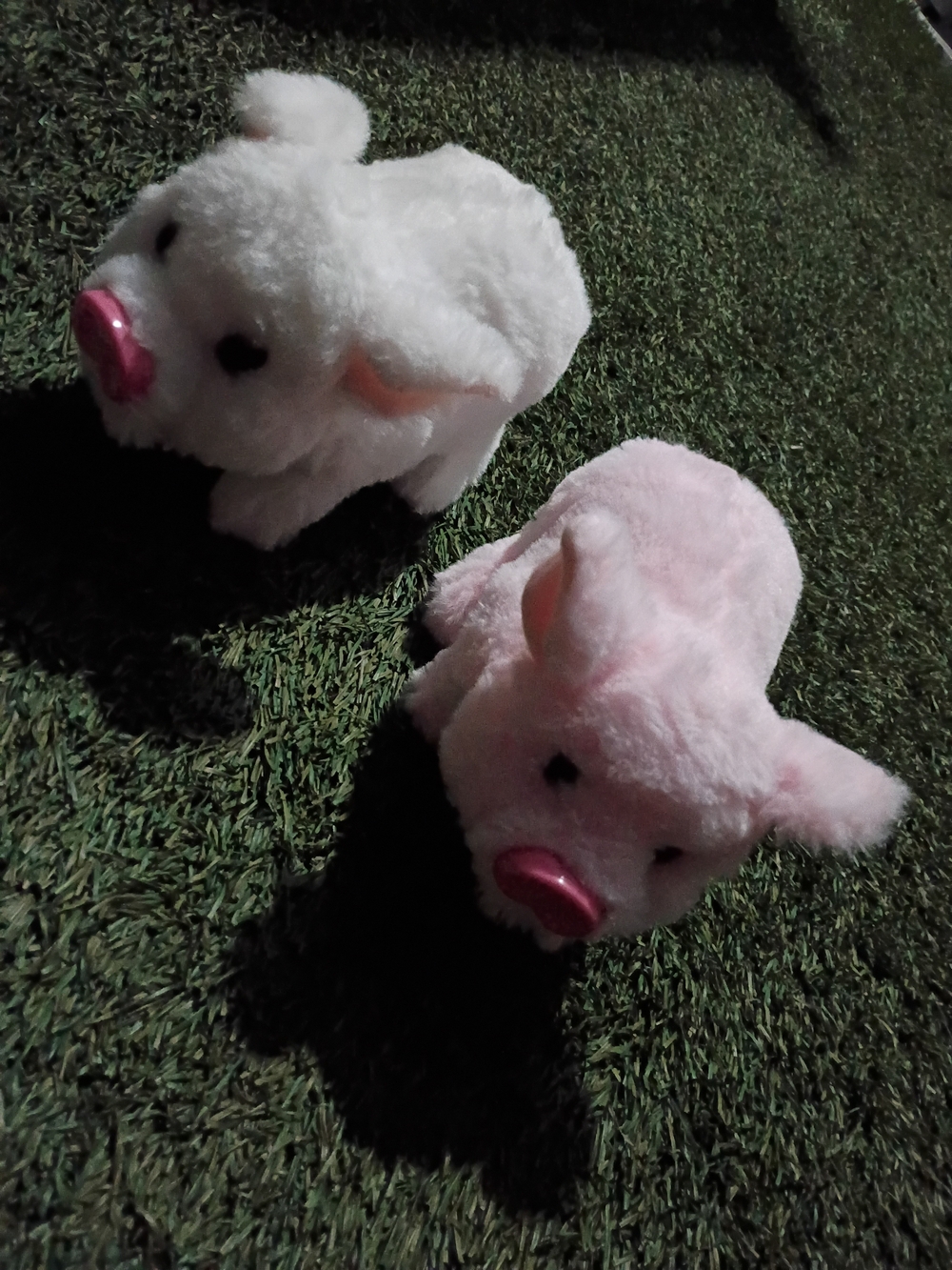 Plush Small Pet Toy Pig - Pink and White
